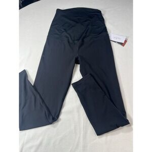 Ingrid & Isabel Maternity Crossover Panel Straight Leg Ankle Pants Black Size M